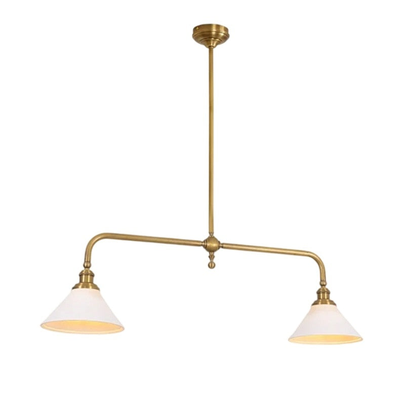 All Copper American Simple Retro Restaurant Kitchen Island Linear Chandelier
