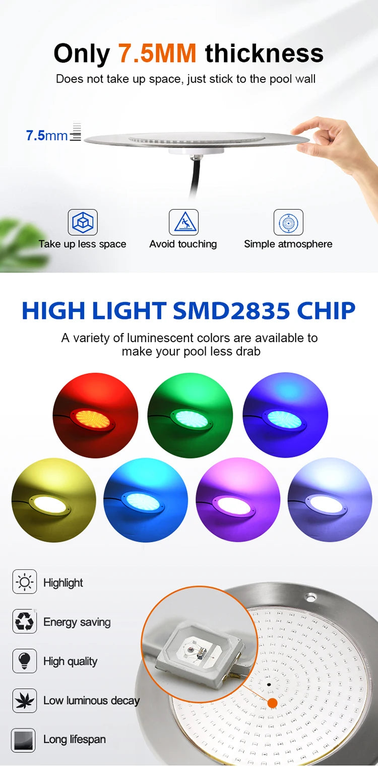 Smart RGB LED Underwater Swimming Pool Light 12V