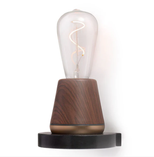 Portable rechargeable retro walnut desk lamp, bedside bedroom night lamp, charging desk lamp