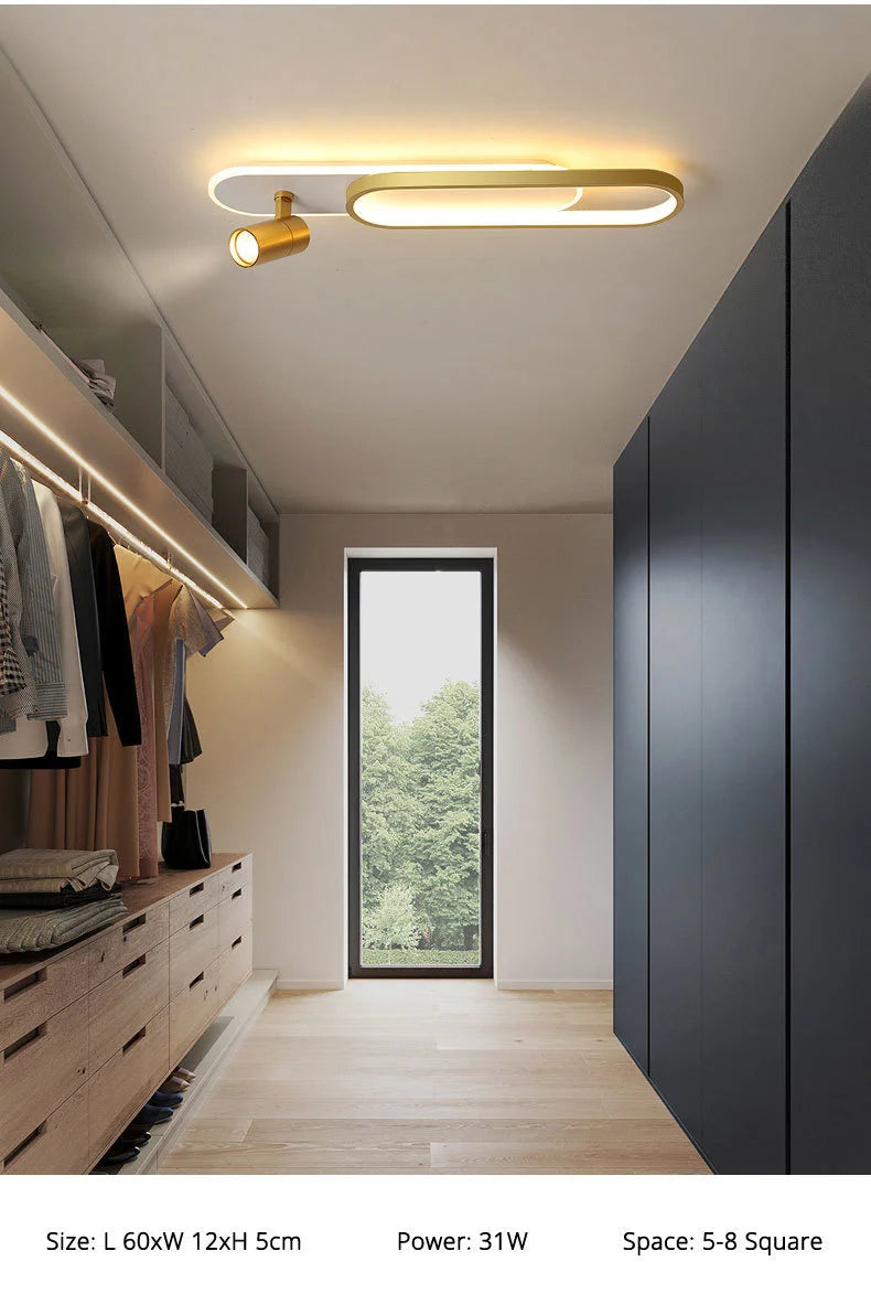 Modern Acrylic LED Chandelier with Adjustable Spotlight