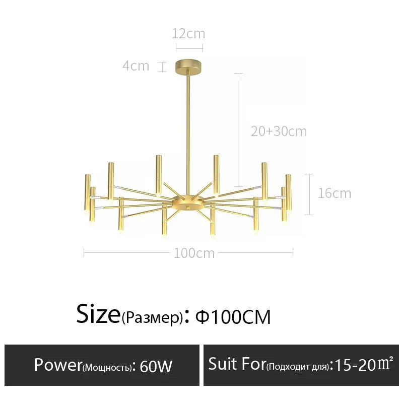 Modern Black Metal Ceiling Spotlight Chandelier