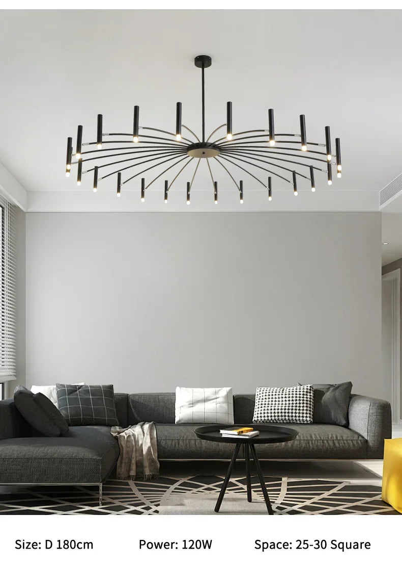 Modern Black Metal Ceiling Spotlight Chandelier