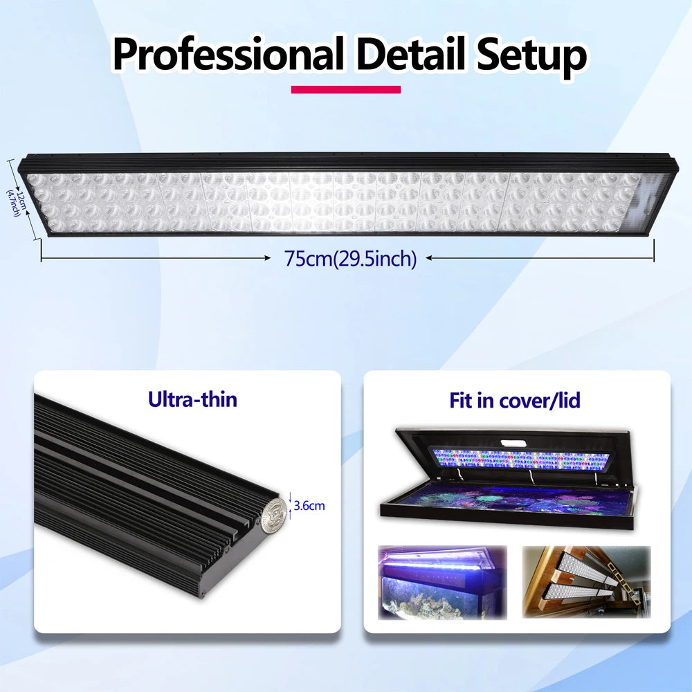 2PCS PopBloom-H75 WiFi Marine Aquarium Light