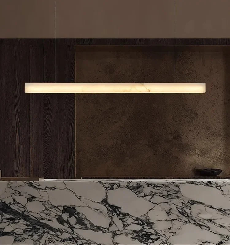 Simple Natural Marble Rectangle Chandelier