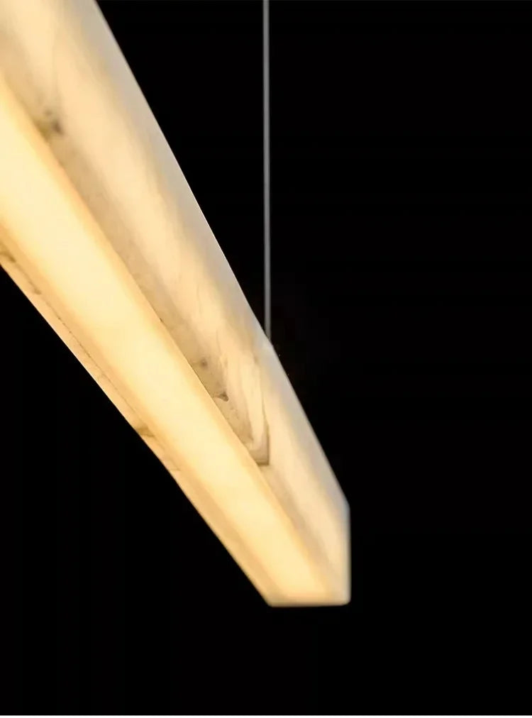 Simple Natural Marble Rectangle Chandelier