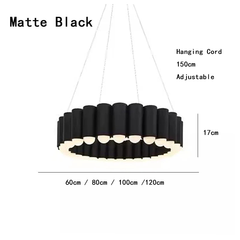 Art Deco Round LED Pendant Light with Minimalist Modern Design