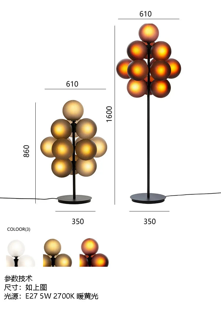 Modern Glass Bubble Floor Lamp