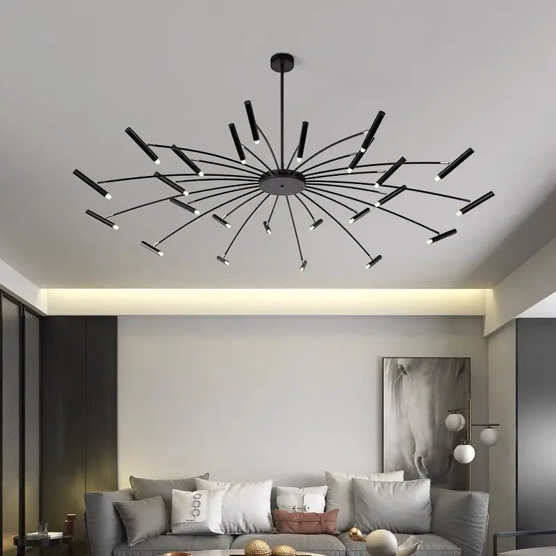 Modern Black Metal Ceiling Spotlight Chandelier