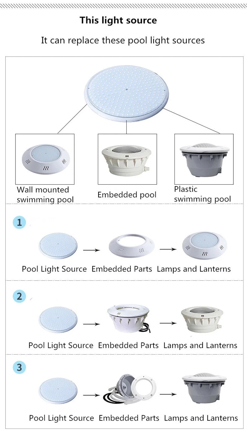 IP68 Waterproof RGB LED Swimming Pool Light