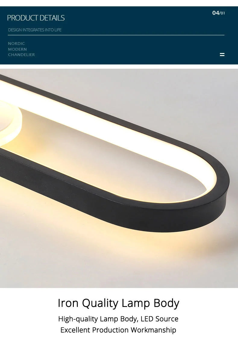 Modern Acrylic LED Chandelier with Adjustable Spotlight