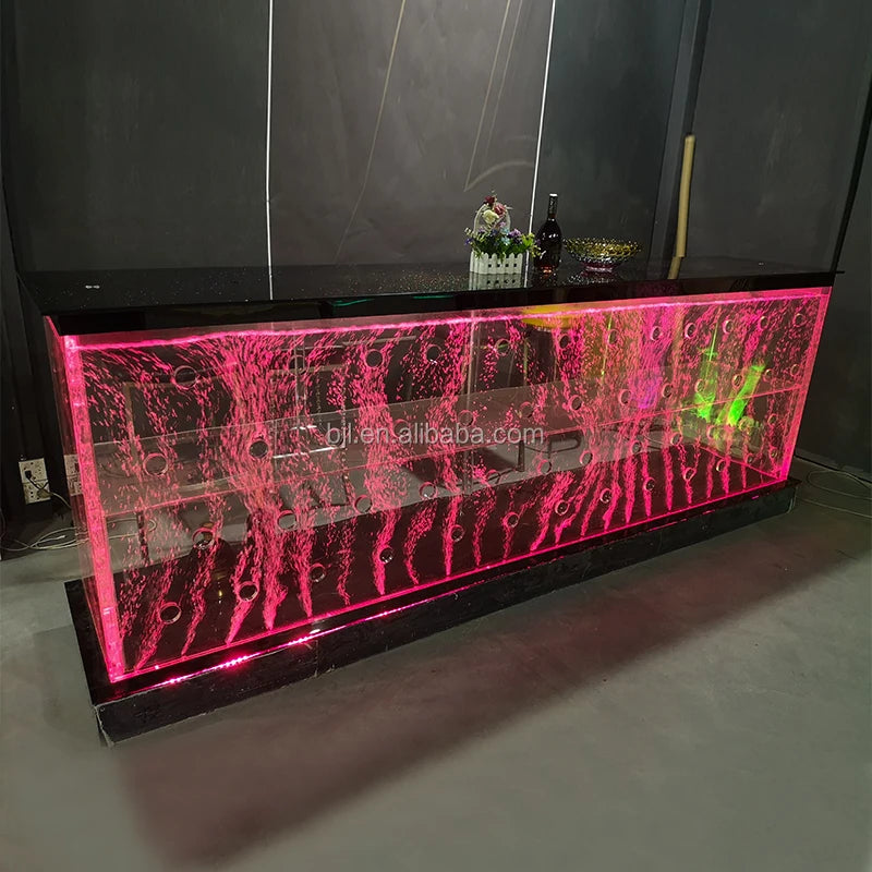Custom Modern LED Color-Changing Water Bubble Wall
