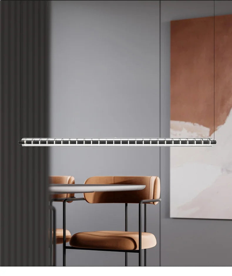Minimalist Long Glass LED Chandelier