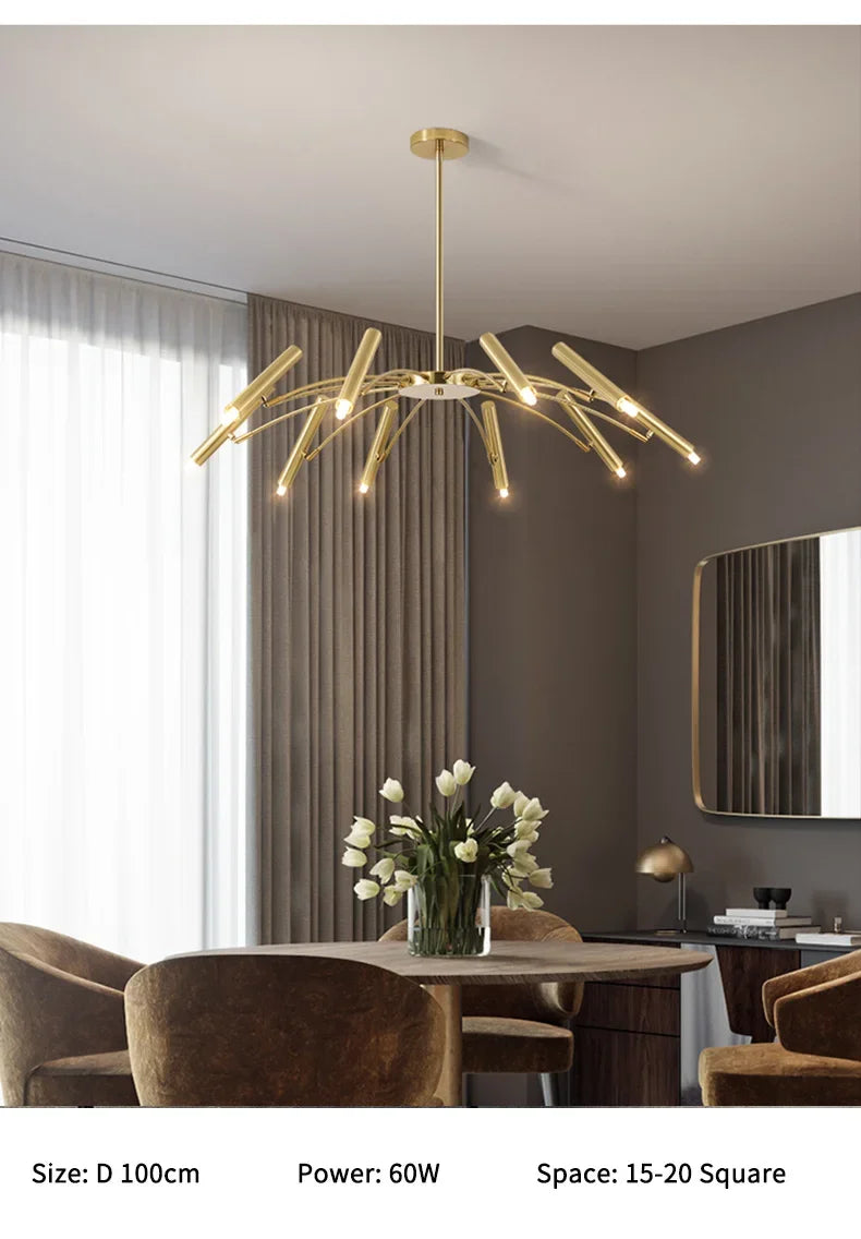 Modern Black Metal Ceiling Spotlight Chandelier
