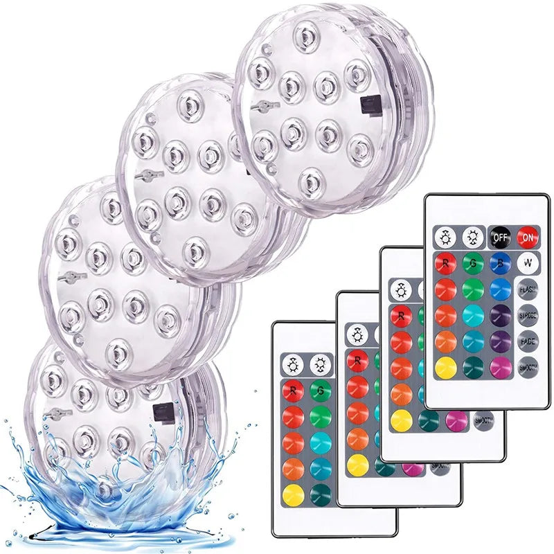 10 LEDs RGB Submersible Light
