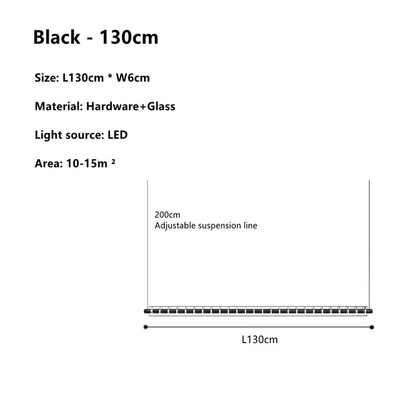 Minimalist Long Glass LED Chandelier