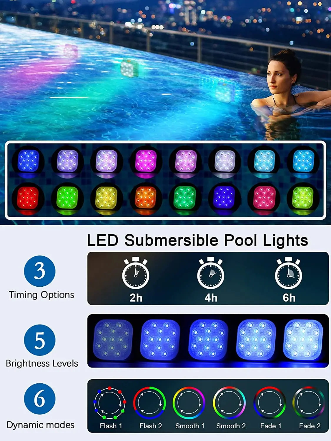 Rechargeable LED Underwater Pool Light