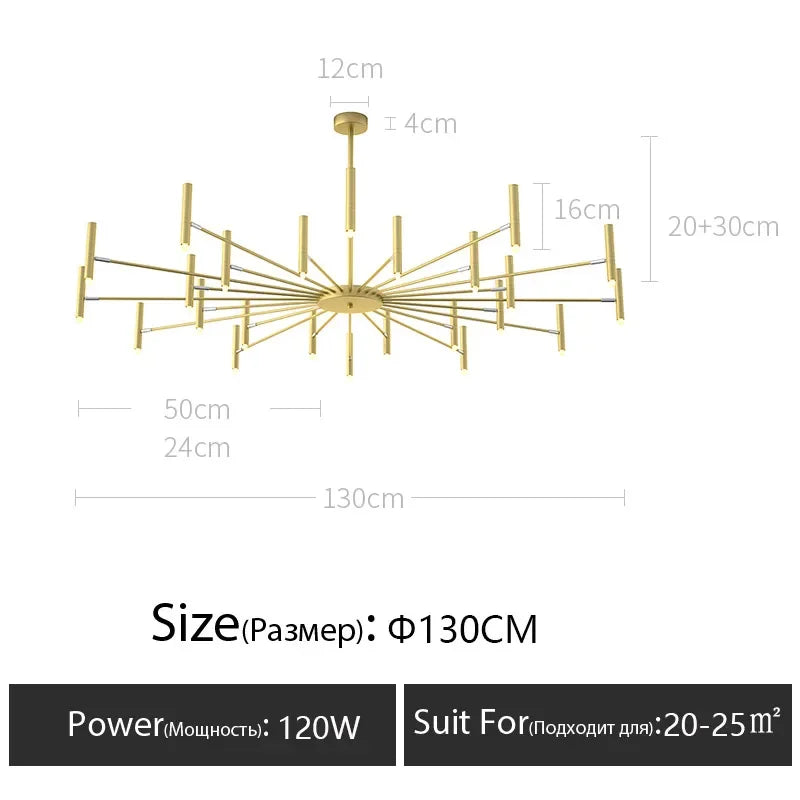 Modern Black Metal Ceiling Spotlight Chandelier