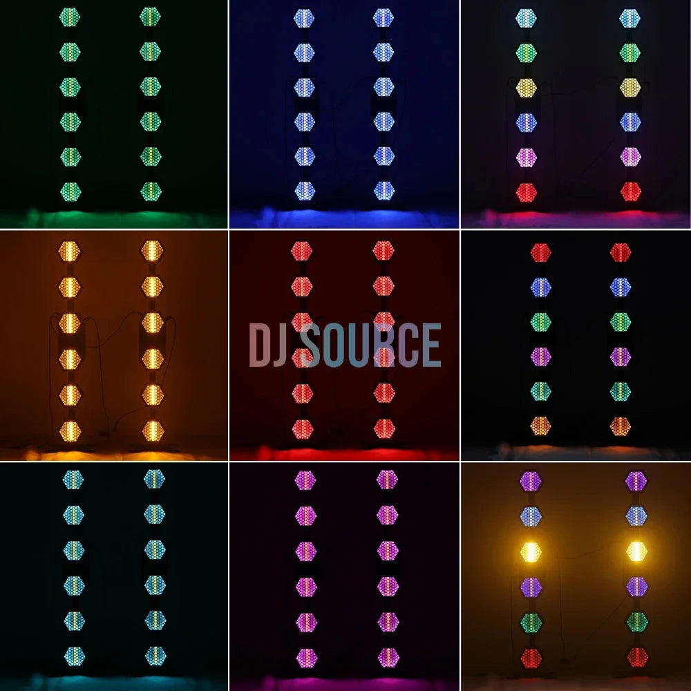 2PCS 6x50W COB Retro RGB + Amber Linear Stage Lights