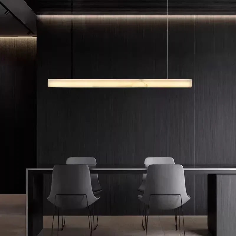 Simple Natural Marble Rectangle Chandelier