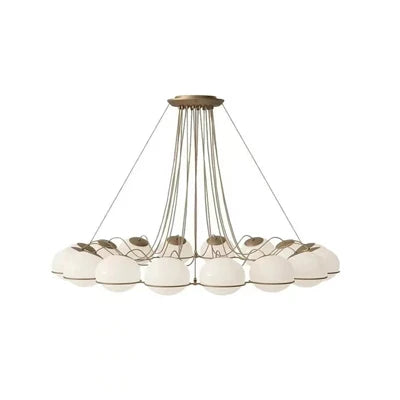 Simple White Glass Ball Chandelier