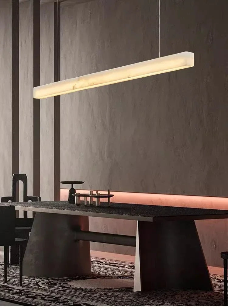 Simple Natural Marble Rectangle Chandelier