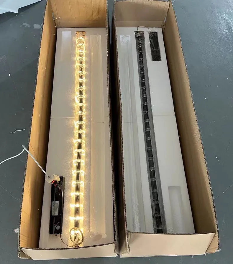 Minimalist Long Glass LED Chandelier