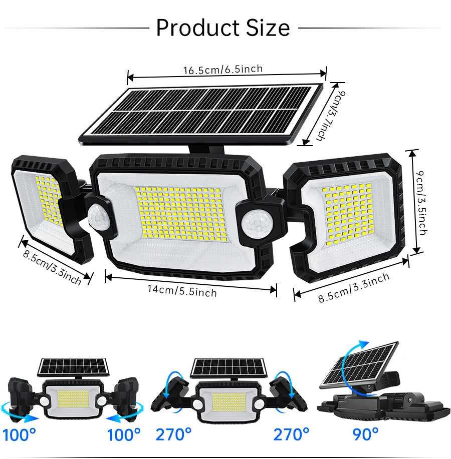 Solar Outdoor 305 LED Security Flood Lights