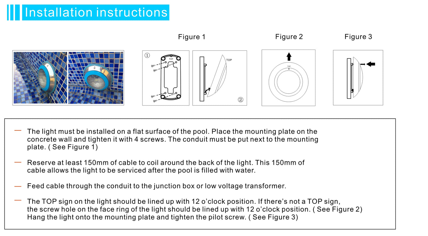 RGB LED Swimming Pool Light with Remote