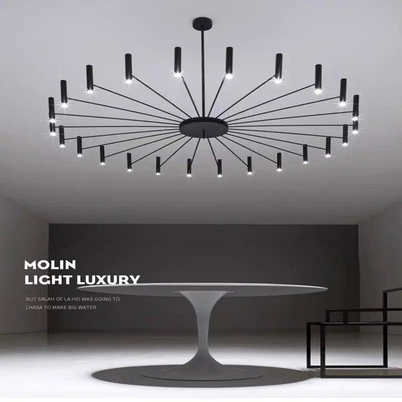 Modern Black Metal Ceiling Spotlight Chandelier