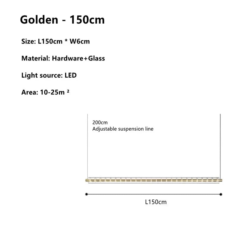 Minimalist Long Glass LED Chandelier