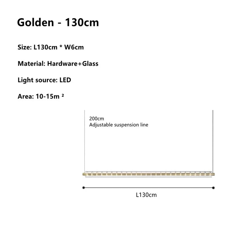 Minimalist Long Glass LED Chandelier
