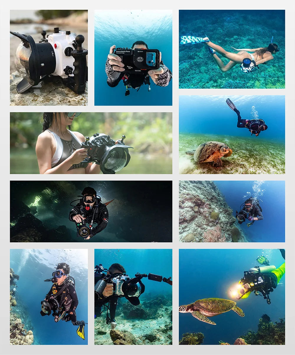 Seafrogs Aluminum Alloy Tray with Diving 40M Waterproof Underwater LED Photography Lighting Clamp