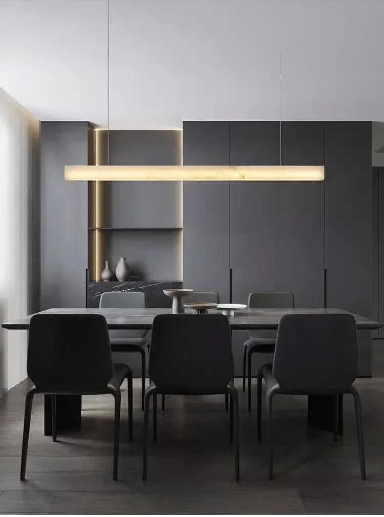 Simple Natural Marble Rectangle Chandelier