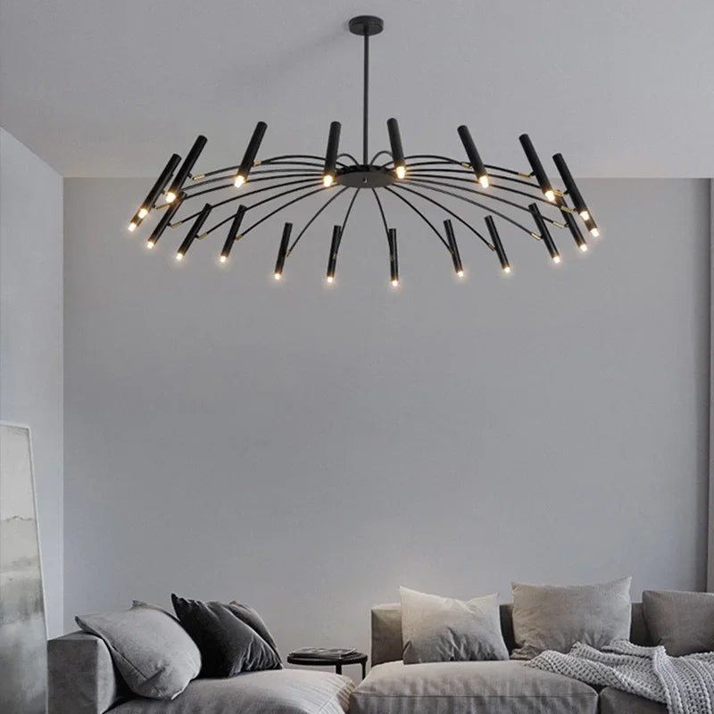 Modern Black Metal Ceiling Spotlight Chandelier