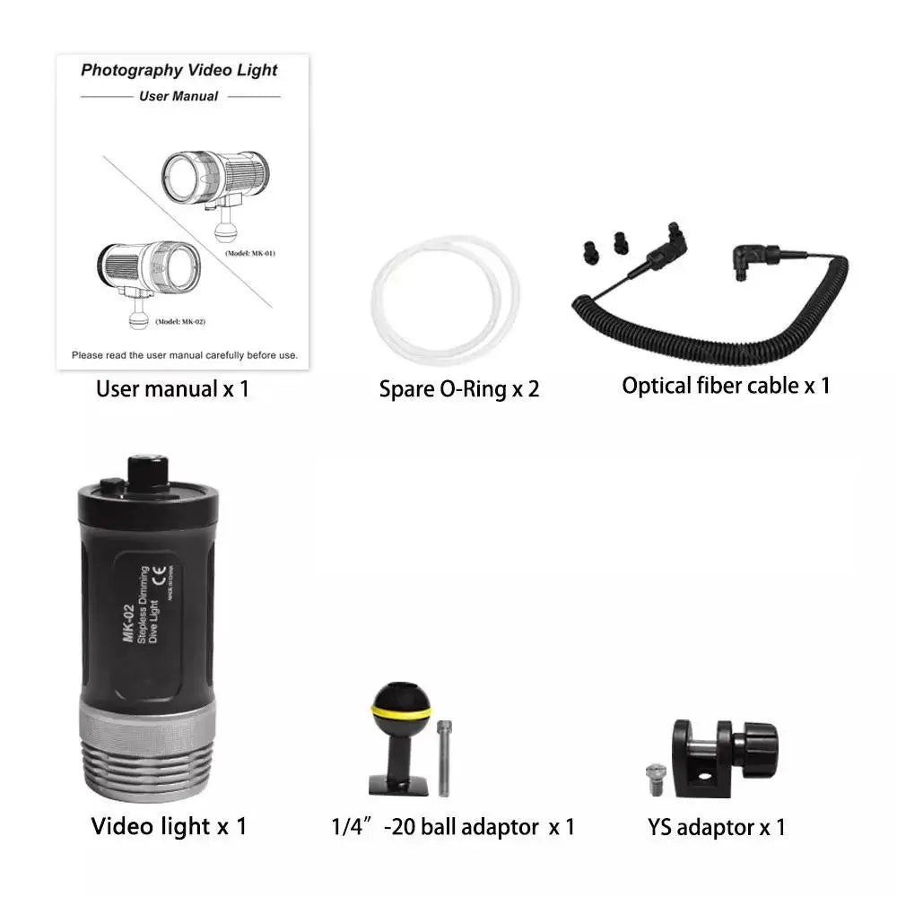 MK-02 100M-Depth Waterproof Diving Flashlight