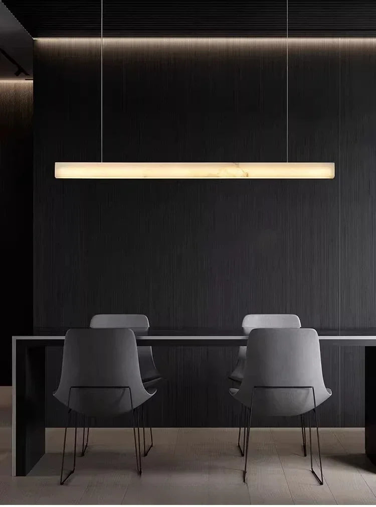 Simple Natural Marble Rectangle Chandelier