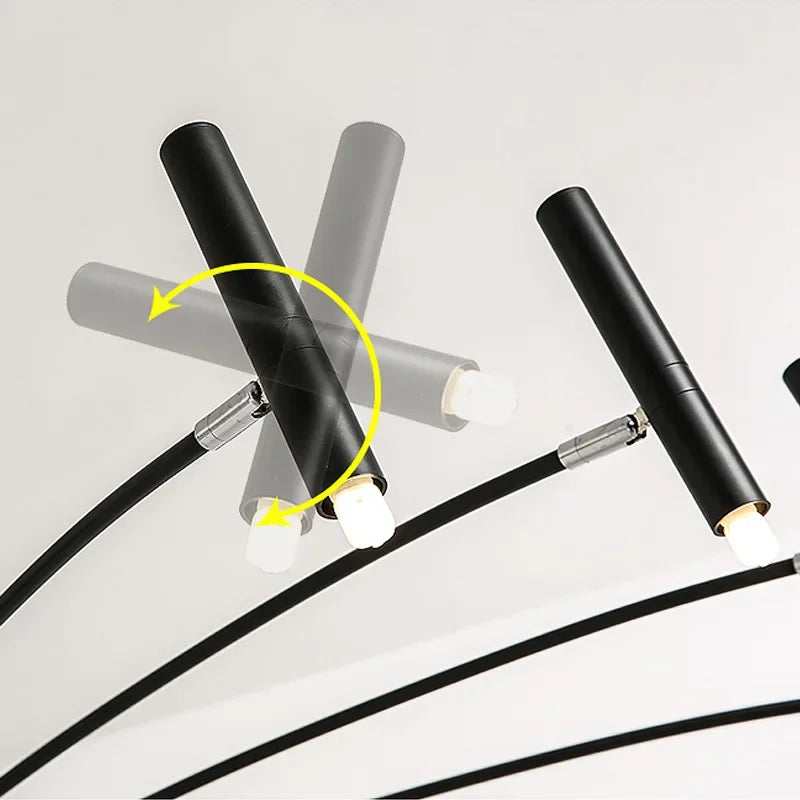 Modern Black Metal Ceiling Spotlight Chandelier