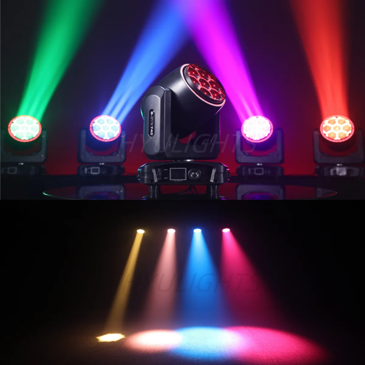 7×40W RGBW 4-in-1 LED Moving Head Light