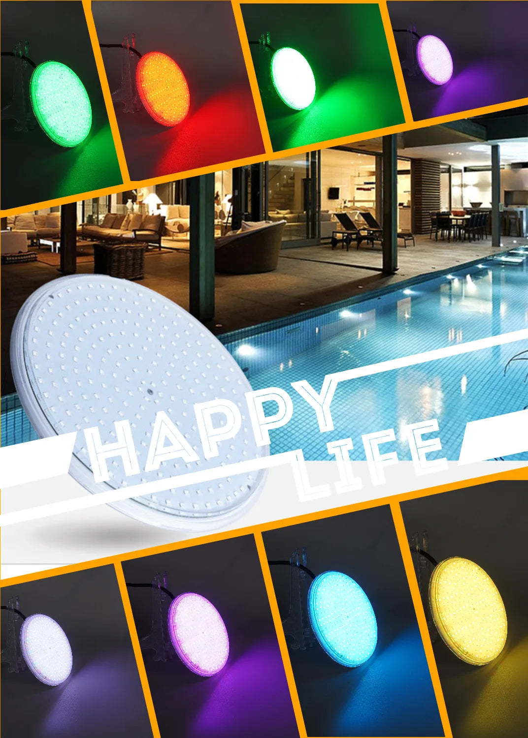 IP68 Waterproof RGB LED Swimming Pool Light