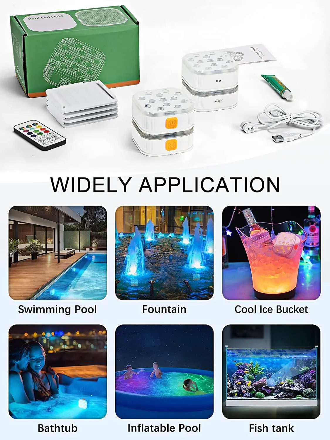 Rechargeable LED Underwater Pool Light