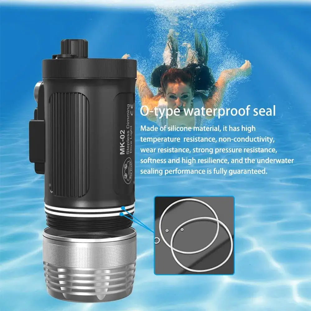 MK-02 100M-Depth Waterproof Diving Flashlight