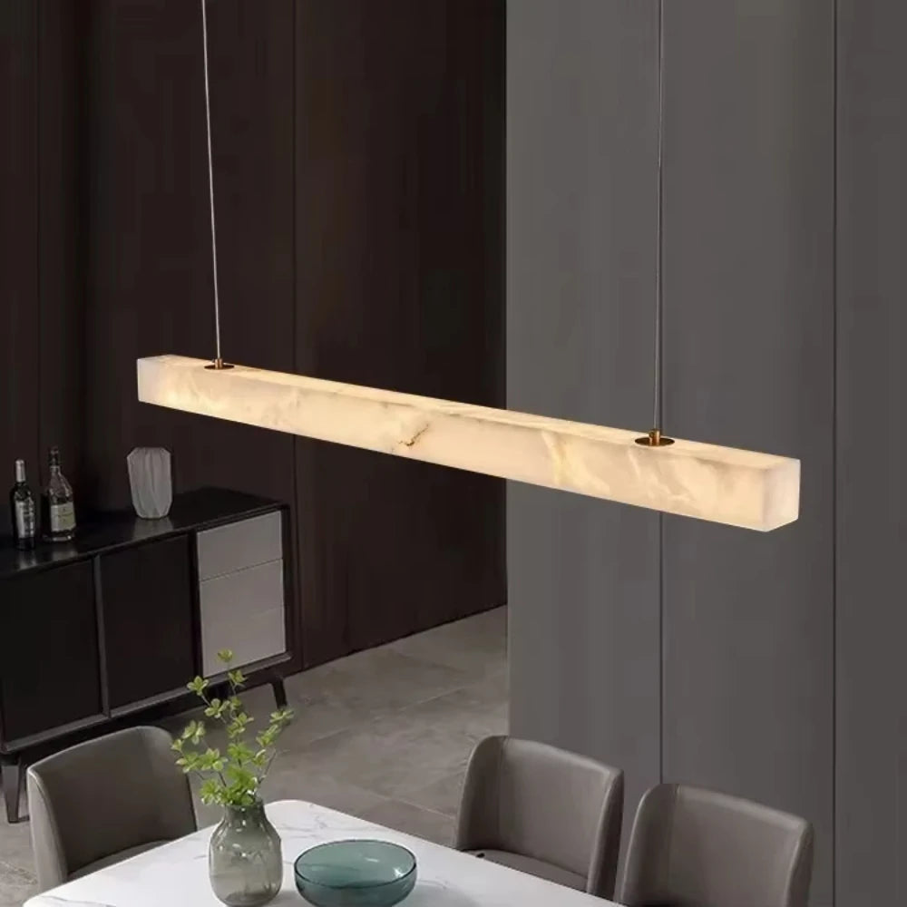 Simple Natural Marble Rectangle Chandelier