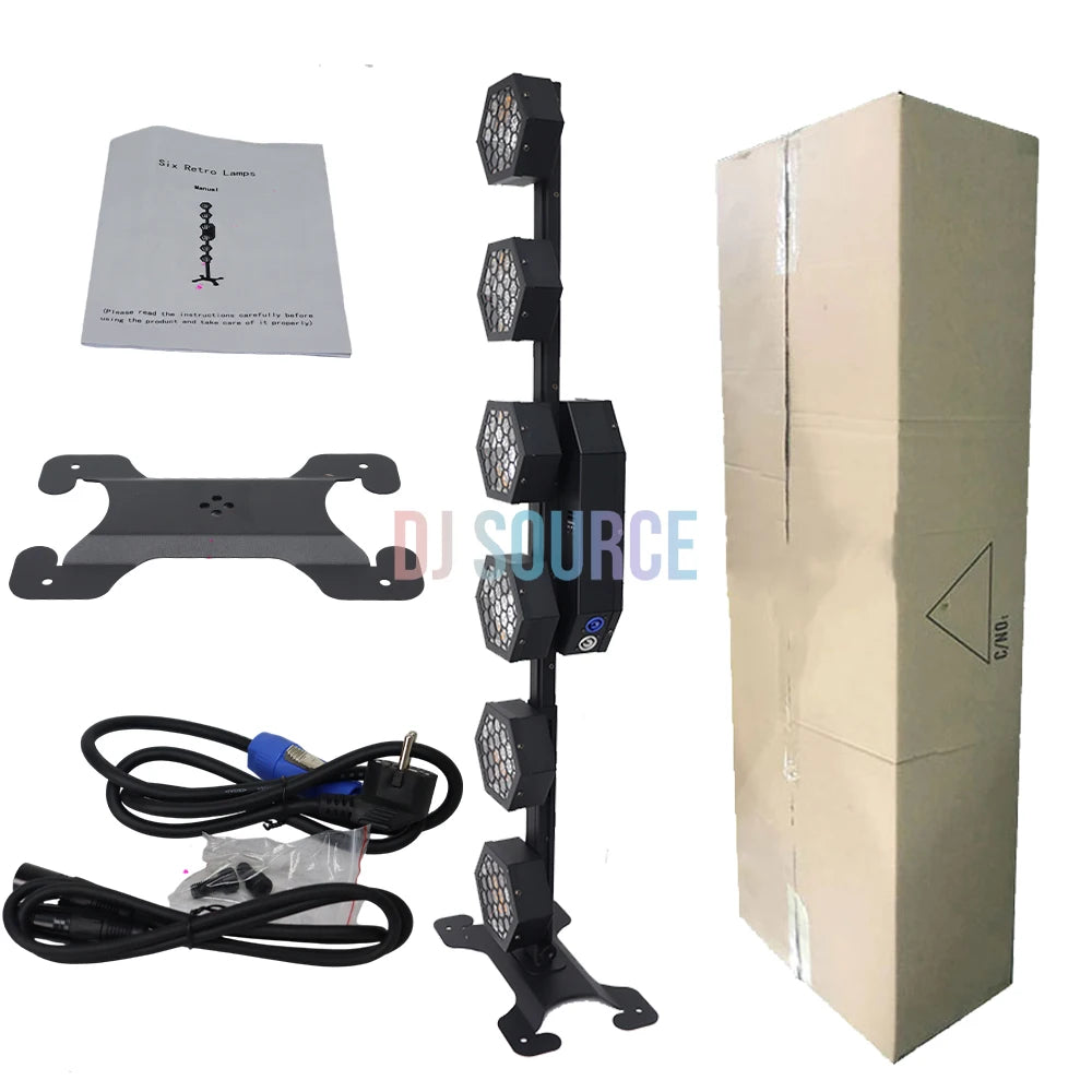 2PCS 6x50W COB Retro RGB + Amber Linear Stage Lights