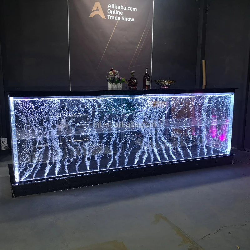 Custom Modern LED Color-Changing Water Bubble Wall