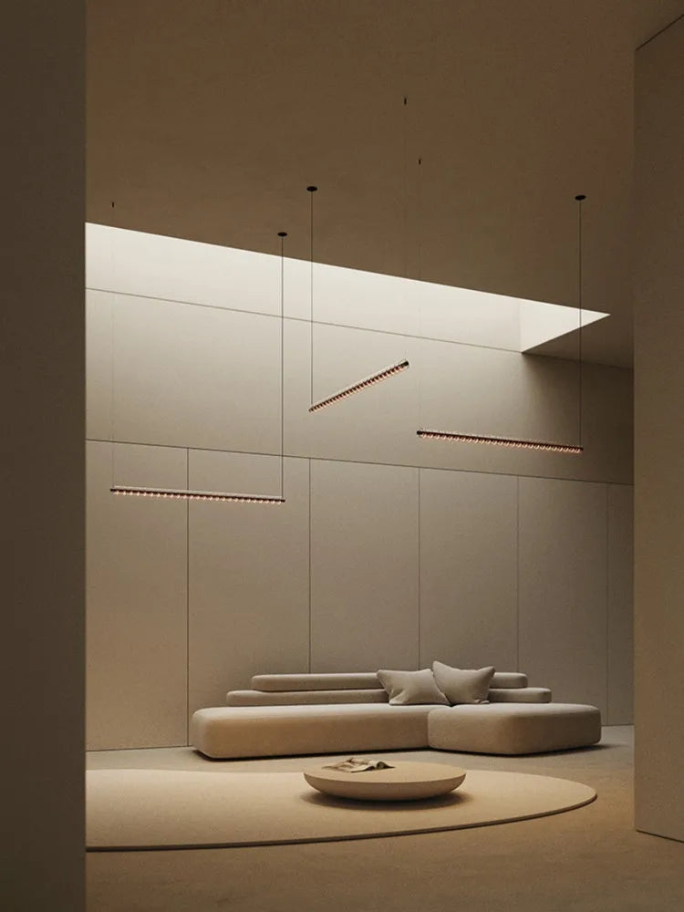 Minimalist Long Glass LED Chandelier