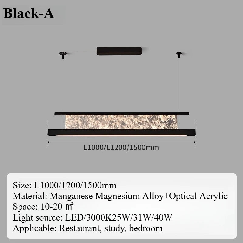 Italian Modern Luxury Linear LED Chandelier with Minimalist Designer Style