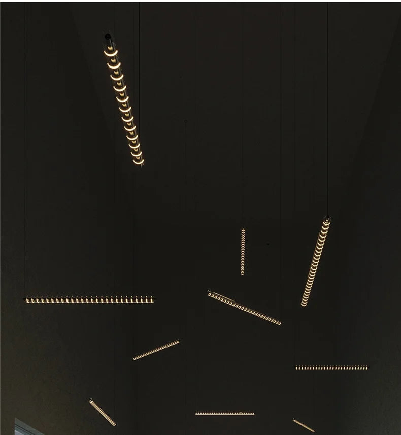 Minimalist Long Glass LED Chandelier