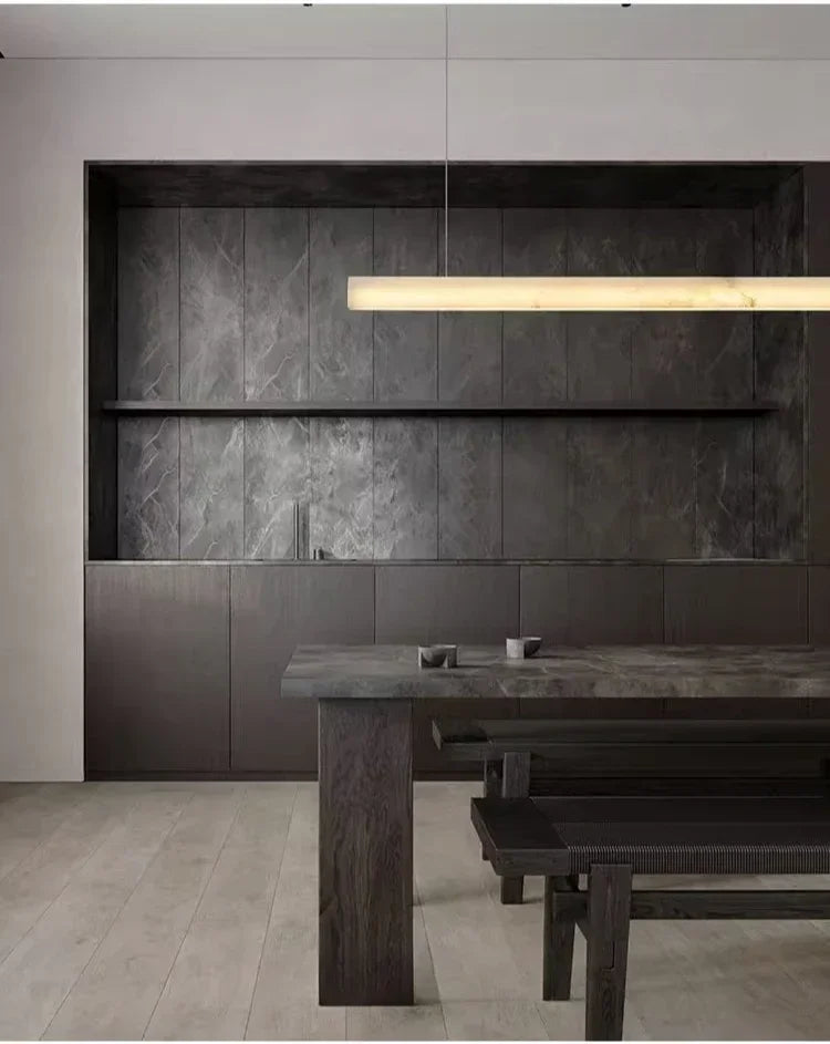 Simple Natural Marble Rectangle Chandelier