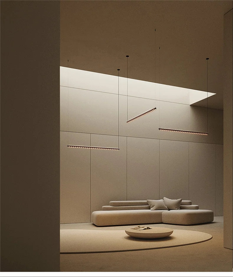 Minimalist Long Glass LED Chandelier