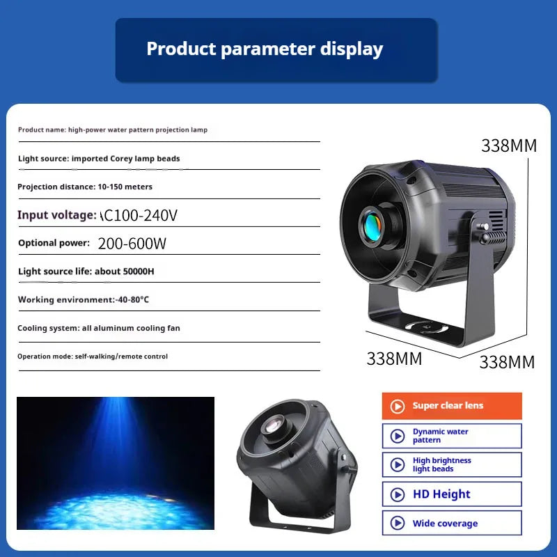IP65 Waterproof LED Water Ripple Projection Light